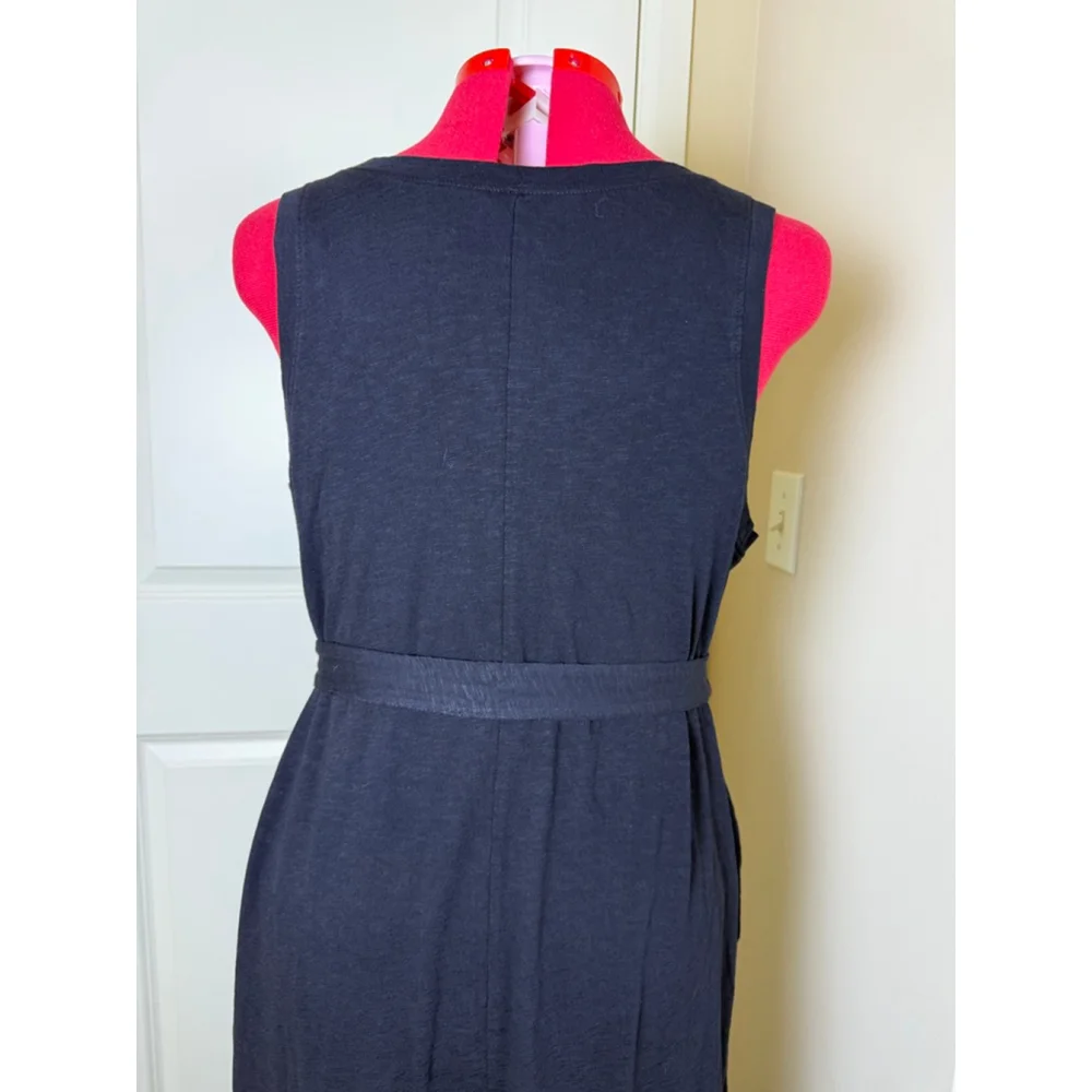 NWT Women's Caslon Black 1X Sleeveless Maxi Dress with Tie Waist & Pockets